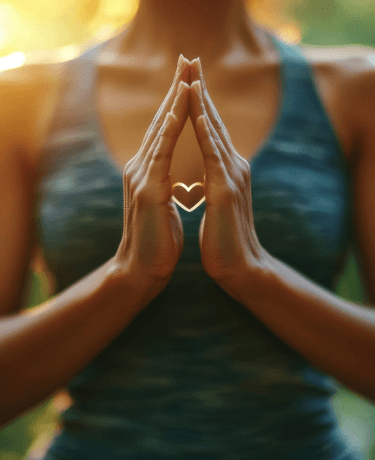 Hands in breathwork meditation position