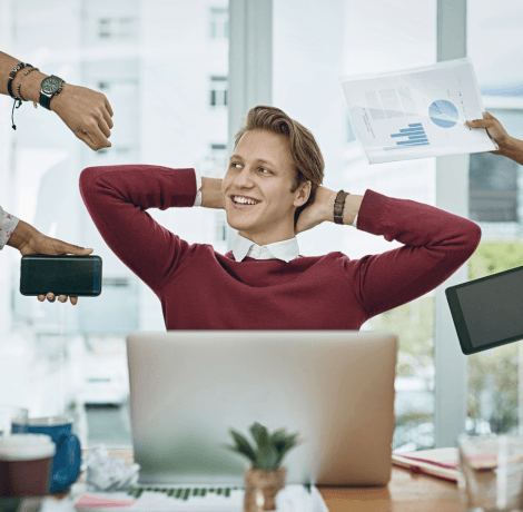 Overwhelmed professional experiencing workplace stress